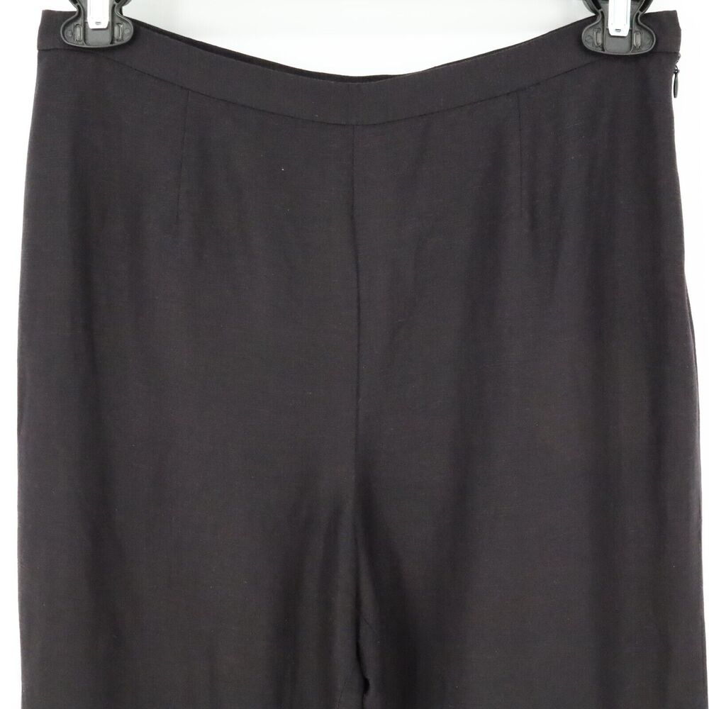 Kasper Dress Pants Womens 8 Black Linen Blend Wide Leg Lined Side Zipper Career - Picture 6 of 12